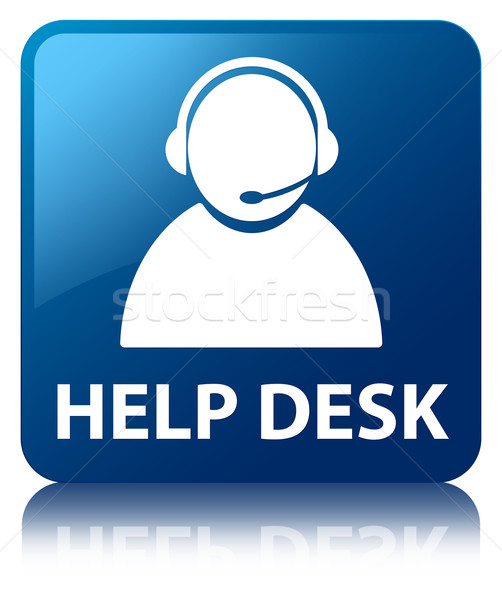 Help desk (customer care icon) glossy blue reflected square butt Stock photo © faysalfarhan