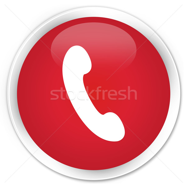 Telefonu ikona czerwony przycisk telefon podpisania Zdjęcia stock © faysalfarhan