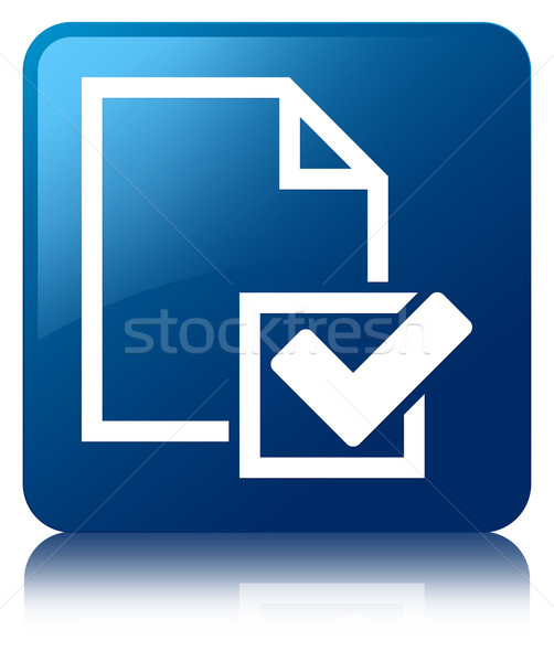 Checklist icon glossy blue reflected square button Stock photo © faysalfarhan