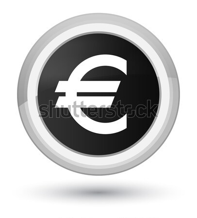Euro sign icon glossy black round button Stock photo © faysalfarhan