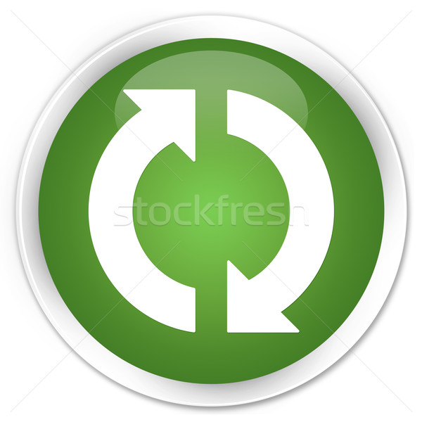 Bijwerken icon groene knop witte pijl Stockfoto © faysalfarhan