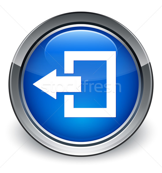 Logout icon glossy blue button Stock photo © faysalfarhan