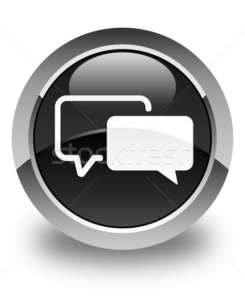 Testimonials icon glossy black round button Stock photo © faysalfarhan