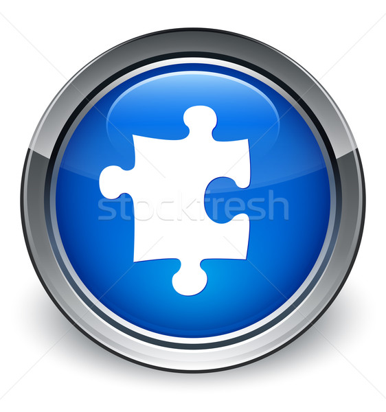 Puzzle icon glossy blue button Stock photo © faysalfarhan