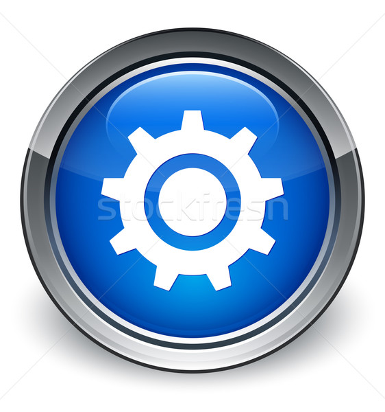 процесс Gear икона синий кнопки Сток-фото © faysalfarhan
