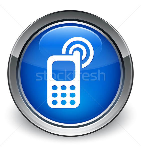 Phone ringing icon glossy blue button Stock photo © faysalfarhan