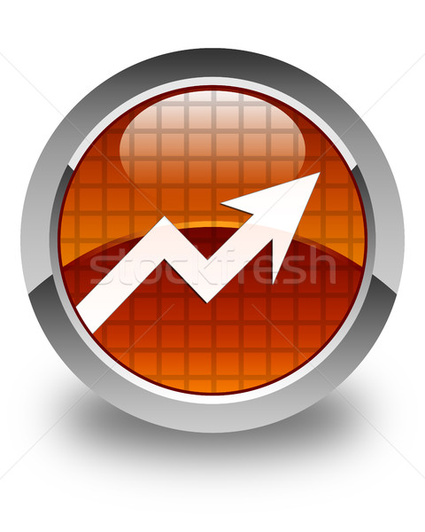 Business graph icon glossy brown round button Stock photo © faysalfarhan