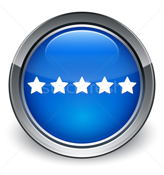 Review (5 star) icon glossy blue button Stock photo © faysalfarhan