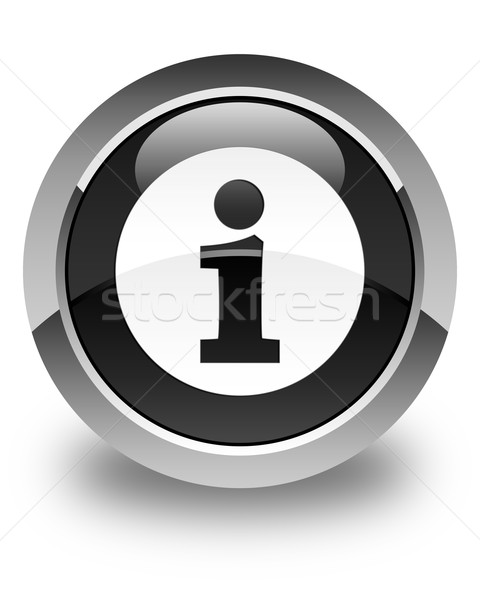 Info icon glossy black round button Stock photo © faysalfarhan