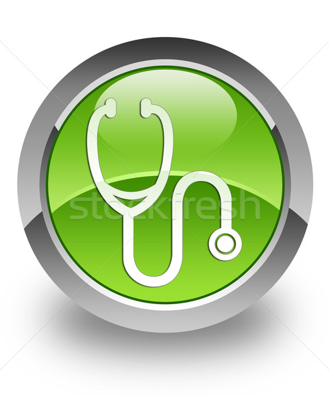 Stethoskop glänzend Symbol grünen medizinischen Herz Stock foto © faysalfarhan