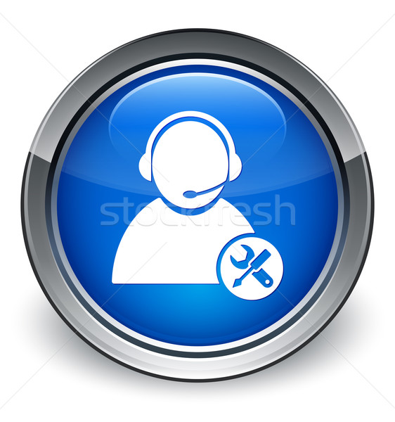 Tech support (customer care service) icon glossy blue button Stock photo © faysalfarhan