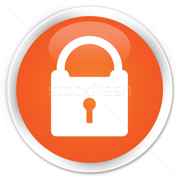 Padlock orange button Stock photo © faysalfarhan