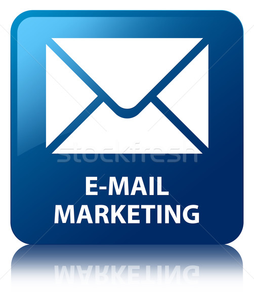E-mail marketing glossy blue reflected square button Stock photo © faysalfarhan