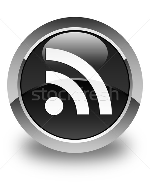 [[stock_photo]]: Rss · icône · noir · bouton · internet