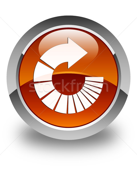 Rotate arrow icon glossy brown round button Stock photo © faysalfarhan