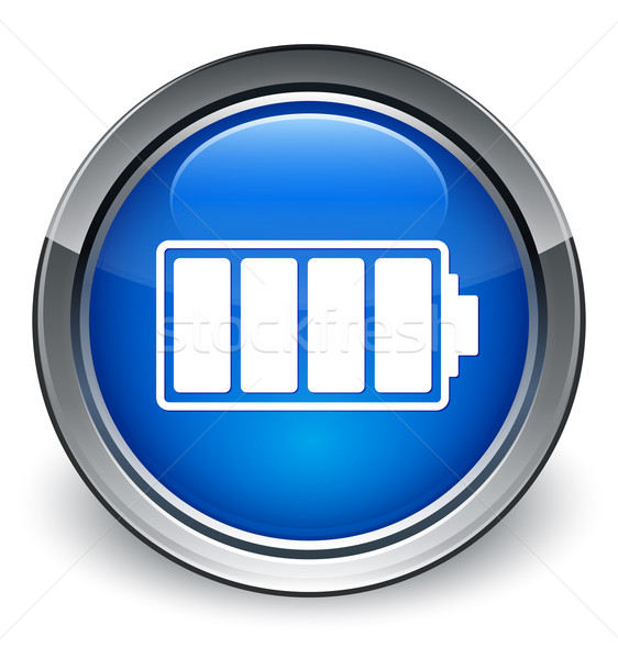 Battery icon glossy blue button Stock photo © faysalfarhan