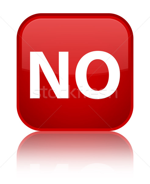 NO glossy red reflected square button Stock photo © faysalfarhan