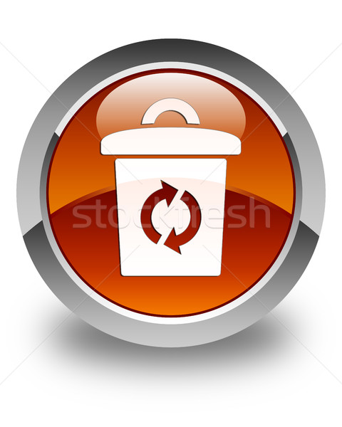 Trash icon glossy brown round button Stock photo © faysalfarhan