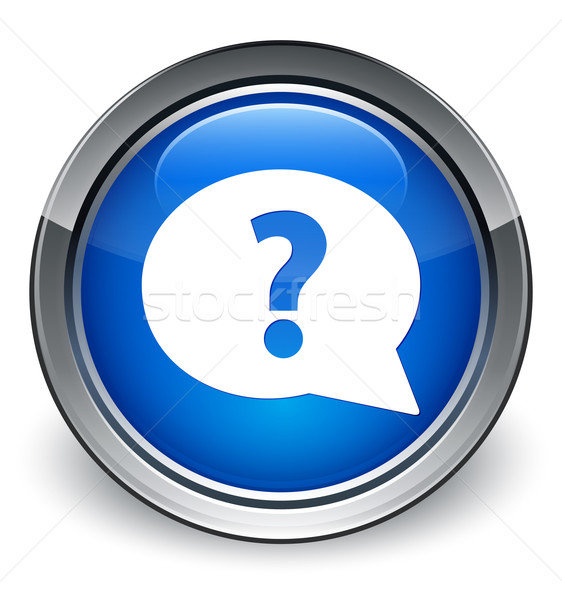 Stock photo: Question mark icon glossy blue button