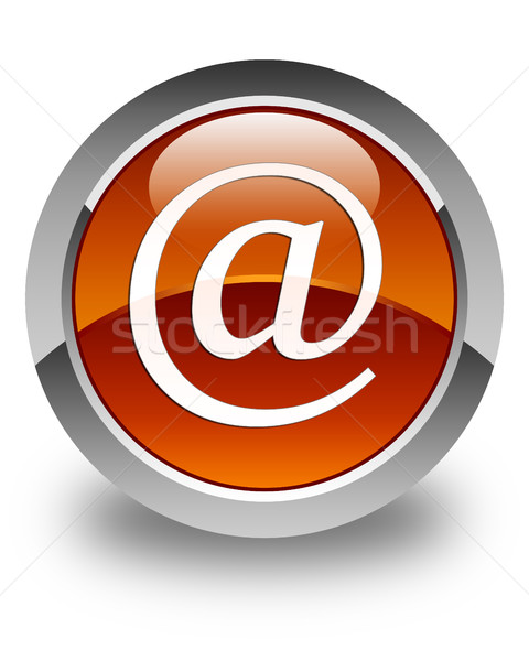 Email address icon glossy brown round button Stock photo © faysalfarhan
