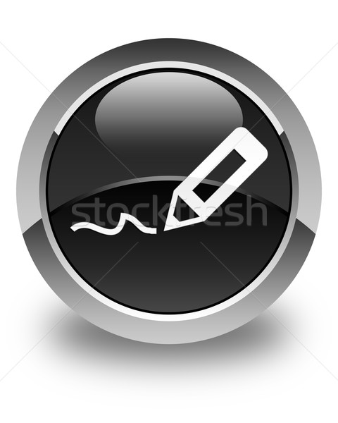 Sign up icon glossy black round button Stock photo © faysalfarhan