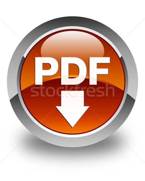 Pdf downloaden icoon glanzend bruin knop teken Stockfoto © faysalfarhan