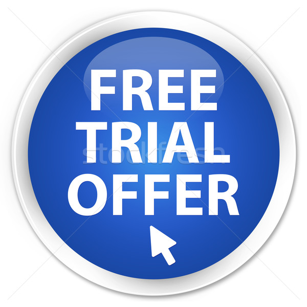 Stock photo: Free trial offer icon blue button