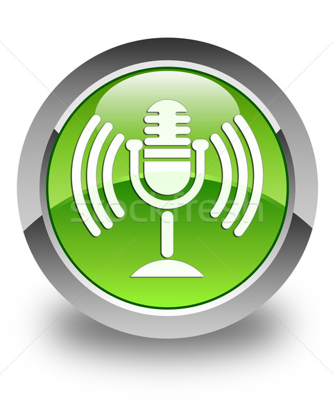 икона зеленый кнопки технологий микрофона Сток-фото © faysalfarhan