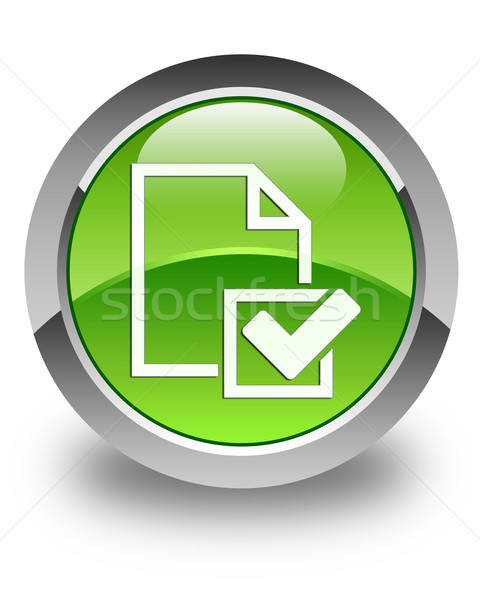 Checklist document icon glossy green round button Stock photo © faysalfarhan