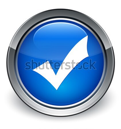 Validation icon glossy blue button Stock photo © faysalfarhan