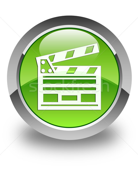 商业照片: 电影院 ·夹· 图标 · 绿色 ·钮