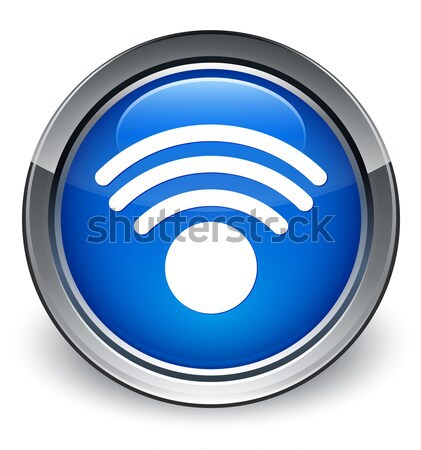Wifi rete icona lucido blu pulsante Foto d'archivio © faysalfarhan