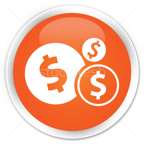 Dolar icoană portocaliu buton alb Imagine de stoc © faysalfarhan