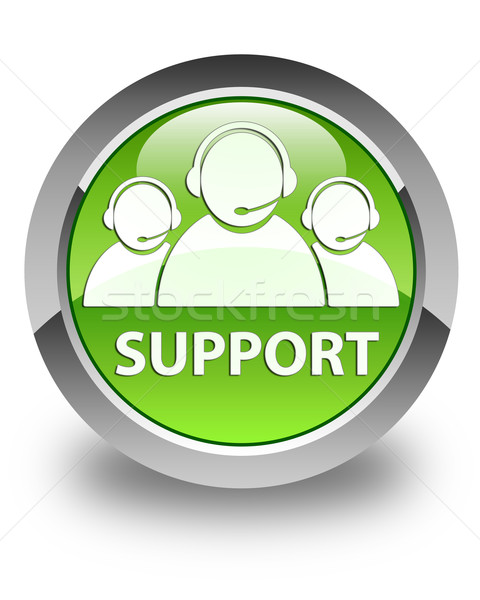 Support (customer care team icon) glossy green round button Stock photo © faysalfarhan