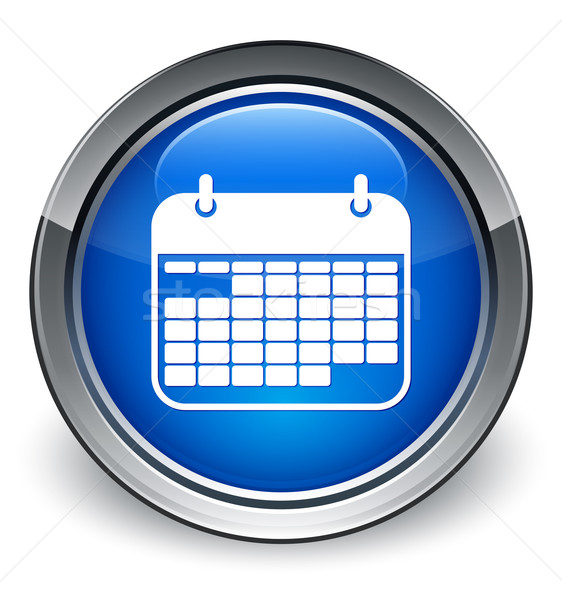 Calendar icon glossy blue button Stock photo © faysalfarhan