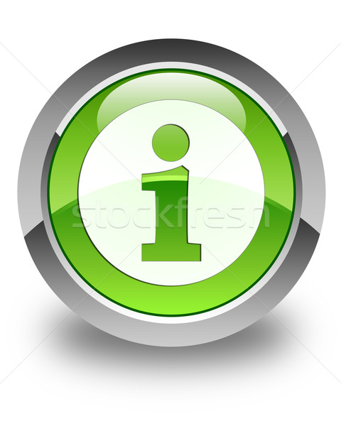 Info icon glossy green round button Stock photo © faysalfarhan