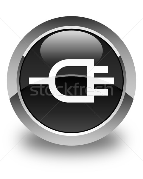 Connect икона черный кнопки знак Сток-фото © faysalfarhan
