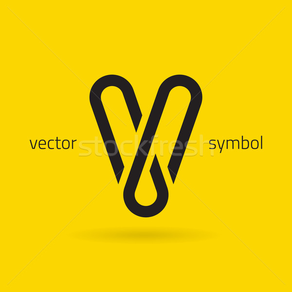 Stock fotó: Vektor · grafikus · kreatív · vonal · ábécé · szimbólum