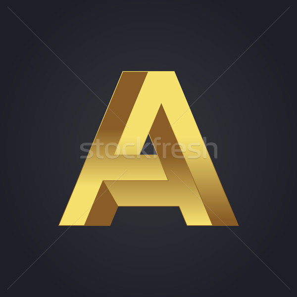 Vector graphic gold alphabet / impossible letter symbol / Letter Stock photo © feabornset