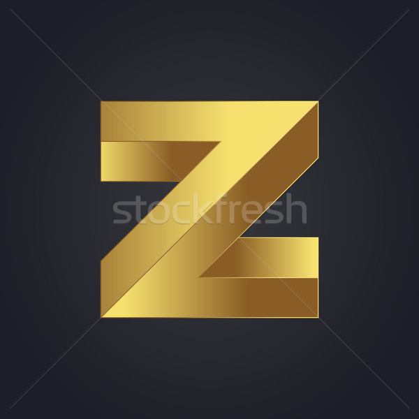 Vector graphic gold alphabet / impossible letter symbol / Letter Stock photo © feabornset
