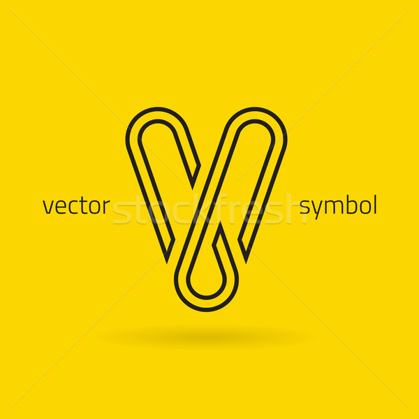 Stock photo: Vector graphic creative line alphabet symbol / Letter V