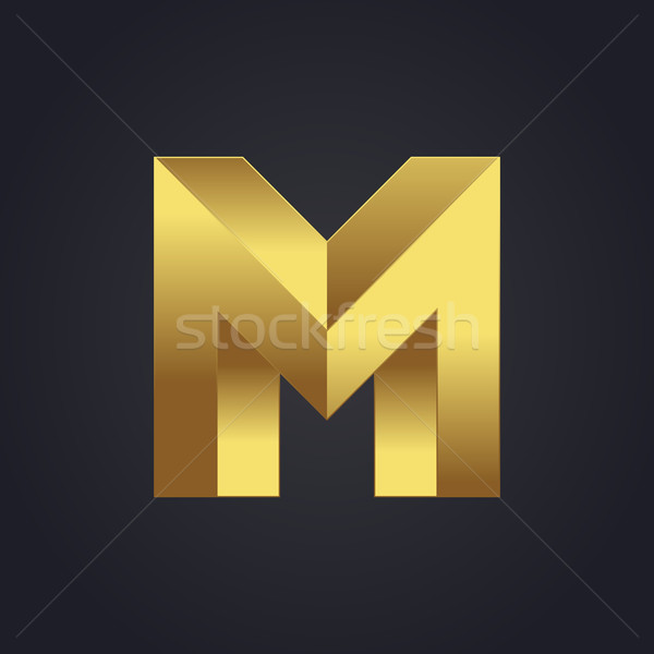 Vetor gráfico ouro alfabeto impossível carta Foto stock © feabornset