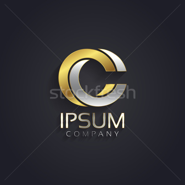 Stock photo: Vector graphic elegant silver and gold impossible font / symbol 