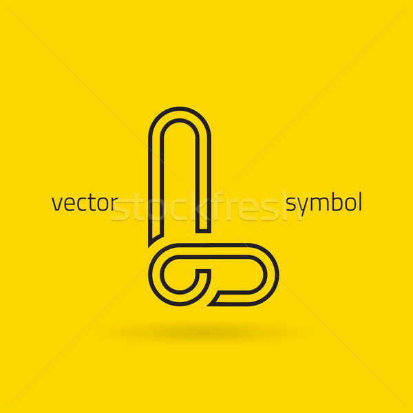 Vector graphic creative line alphabet symbol / Letter L Stock photo © feabornset
