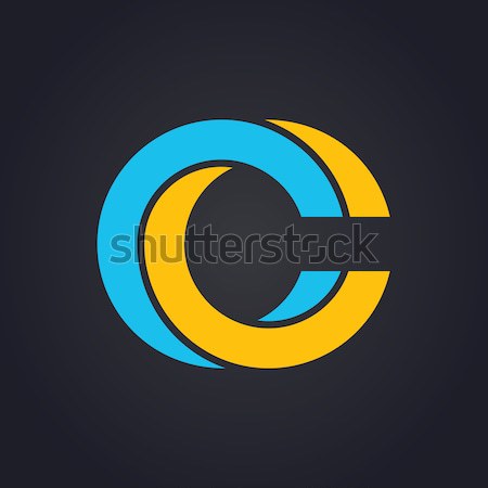 Vector graphic elegant impossible alphabet symbol in two colors  Stock photo © feabornset