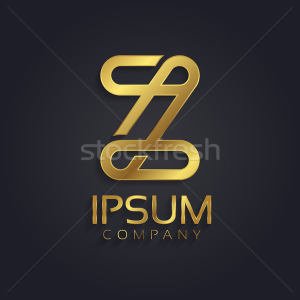 Beautiful vector graphic gold alphabet / letter Z Stock photo © feabornset