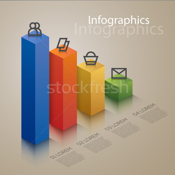 Vector grafische abstract infographics iconen trillend Stockfoto © feabornset