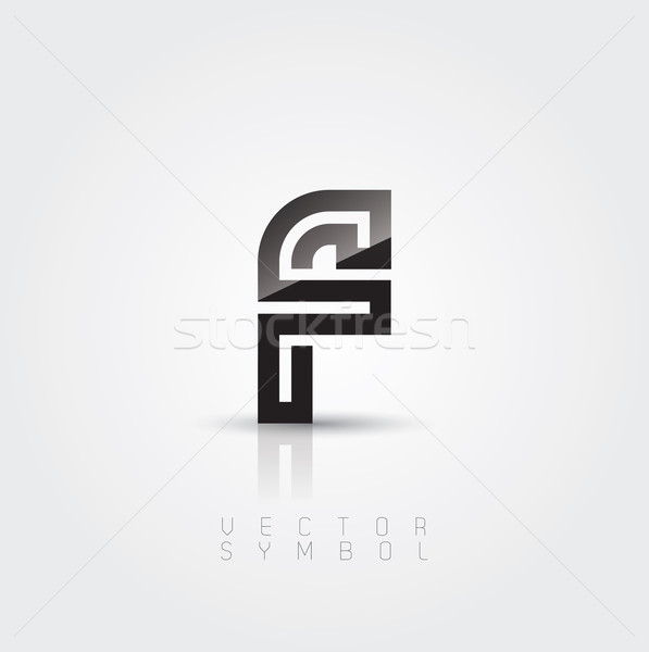 Vector graphic elegant and creative line alphabet / Letter F Stock photo © feabornset