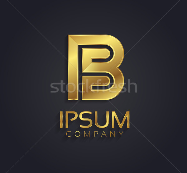 Beautiful vector graphic gold alphabet / letter B / symbol Stock photo © feabornset