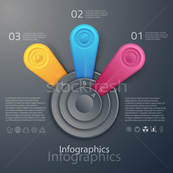 Vektor Grafik abstrakten Infografiken Kreise Symbole Stock foto © feabornset